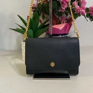 👜💕 TORY BURCH Crossbody Black Leather Bag